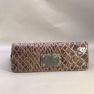 GUESS Faux Snakeskin Wallet Bifold Clutch Women's